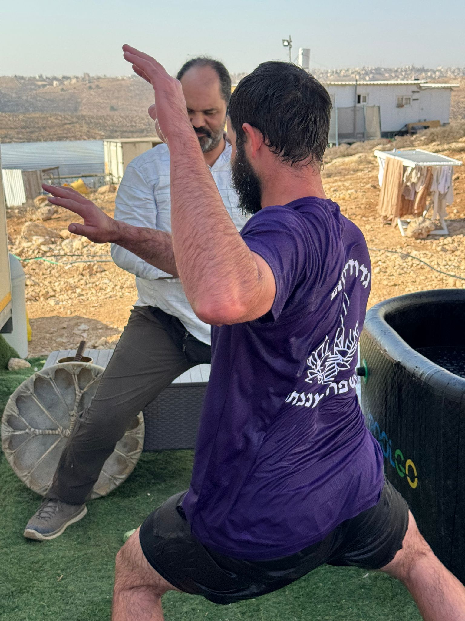 Veteran receiving therapeutic yoga and physical therapy at the farm